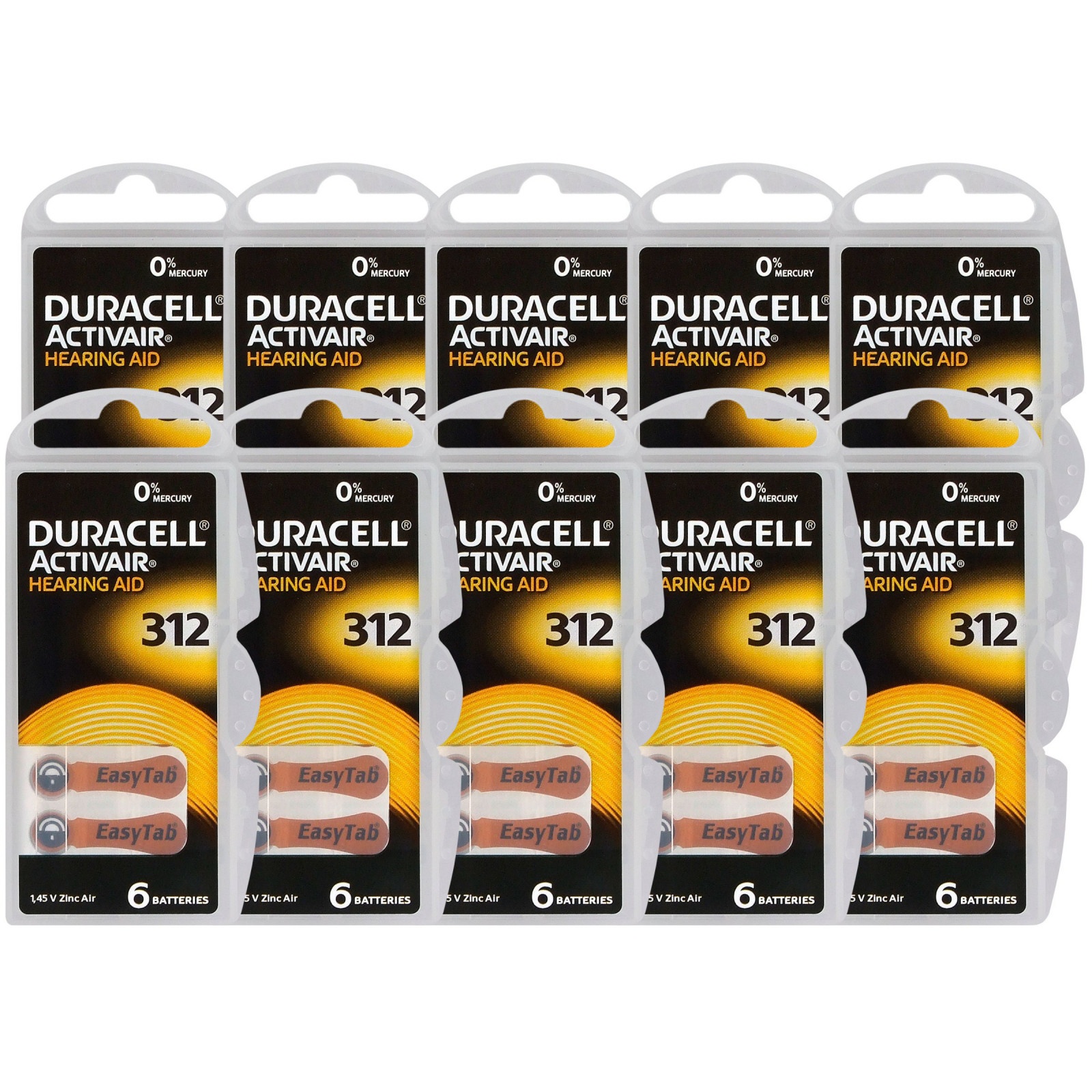 hallókészülék elem 60 db Duracell DA312/6C megamix.sk