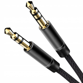 Audiokábel 3,5 mm-es nylon AUX mini jack 95 cm