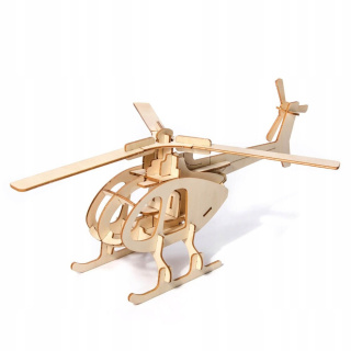 Fából készült 3D-s helikopter modell
