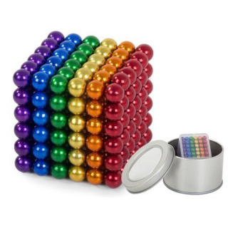Mágneses golyók többszínű 5mm 216db + doboz