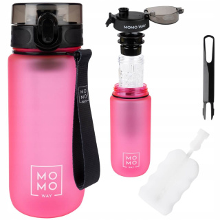 Sport vizes palack füllel MomoWay rózsaszín 600ml