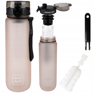 Sportvizes palack füllel MomoWay világos rózsaszín 1000ml