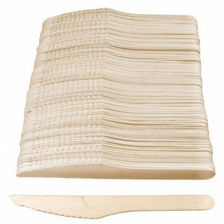 Eldobható fa kések 100 db 16cm Eco