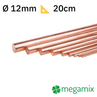 Rézrúd Φ12mm 20cm