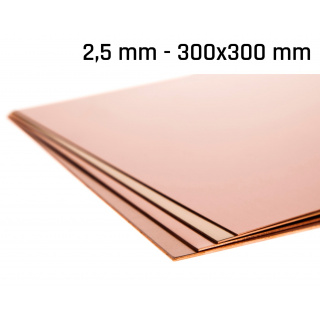 Rézlemez 2,5mm mérete 300x300mm