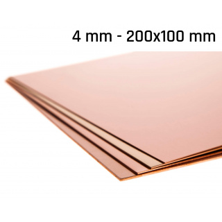 Rézlemez 4,0mm mérete 200x100mm