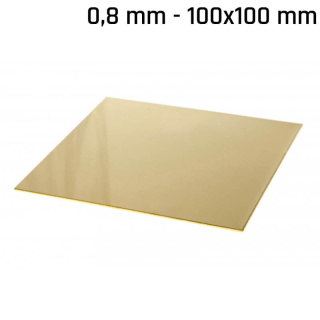 Sárgaréz lap 100x100x0,8mm