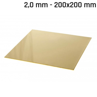 Sárgaréz lap 200x200x2,0mm
