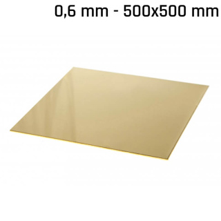 Sárgaréz lap 500x500x0,6mm