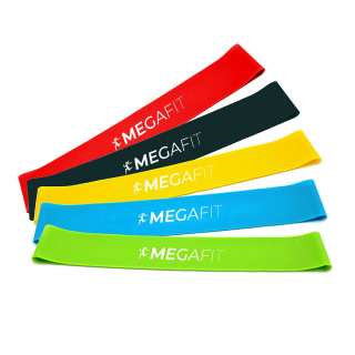 Megafit ellenállásgumik edzéshez, 5 db-os készlet + táska