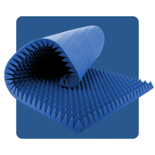 Akusztikus panel hab Pyramida 200×100 cm 6 cm kék