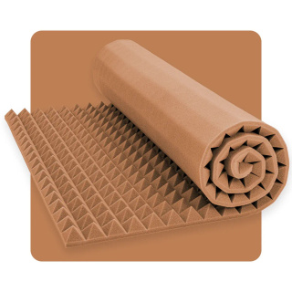 Akusztikus panel hab Pyramida 200×100 cm 6 cm barna