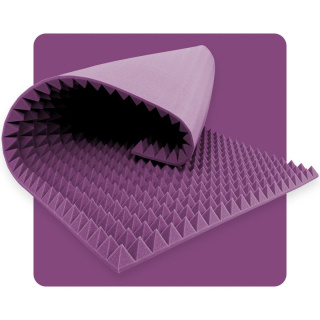 Akusztikus panel hab Pyramida 200×100 cm 5 cm lila