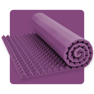 Akusztikus panel hab Pyramida 200×100 cm 6 cm lila