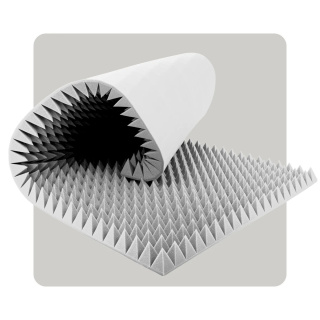 Akusztikus panel hab Piráms 200×100 cm 7 cm világosszürke