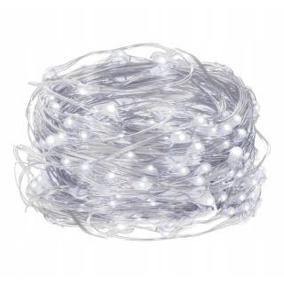 Fénylánc LED lámpák hideg fehér 100 db 10m