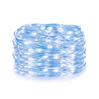 Fénykábel 20 db LED kék szín 2 m AA elemre