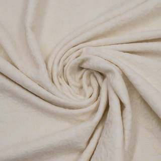 Jacquard kötött anyag ecru arany lurex 0,5m