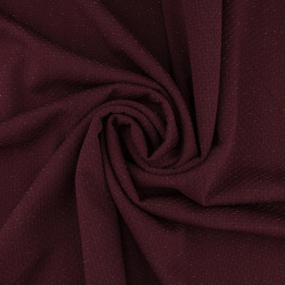 Bordó jacquard kötött anyag lurex 0,5m