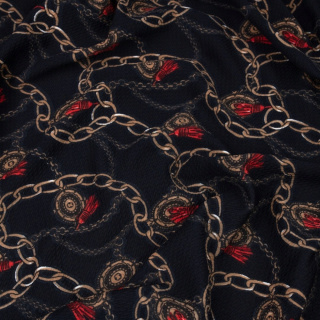 Jacquard anyag fekete olasz minta 0,5m