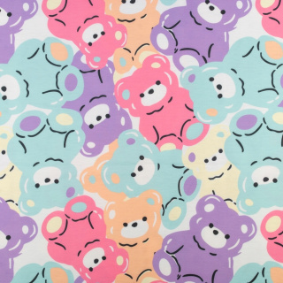 Melegítő anyag kötött színes macik minta 0,5m