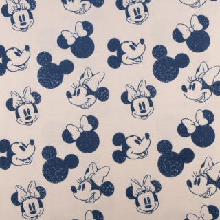 Melegítő anyag bézs kötött Mickey Mouse minta 0,5m