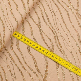 Látka Jersey ITY bézs csillogó kötött anyag 0,5m
