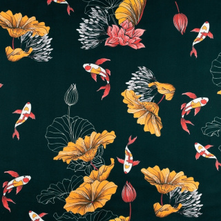 Látka Jersey ITY Kimo sima virágos kötöttáru 0,5m