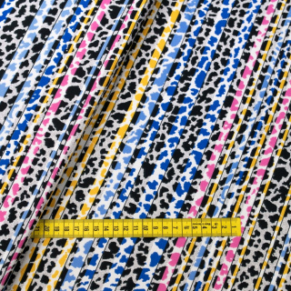 Látka Jersey ITY kék leopárd kötött anyag 0,5m