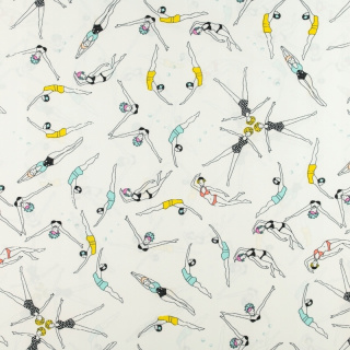 Látka Silki fehér szinkronúszók minta 0,5m