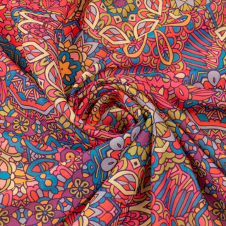 Anyag sifon piros sima orientális minta 0,5m