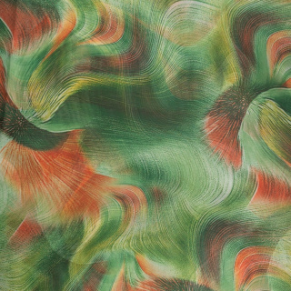 Zöld sifon anyag sima absztrakt minta 0,5m