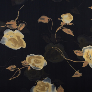 Anyag sifon tengerészkék sima virágminta 0,5m