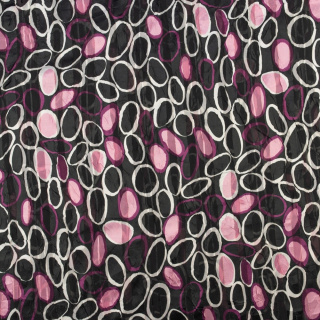 Anyag sifon rózsaszín sima csíkok pöttyök minta 0,5m