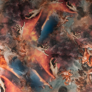 Selyem sifon anyag piros sima freskó minta 0,5m