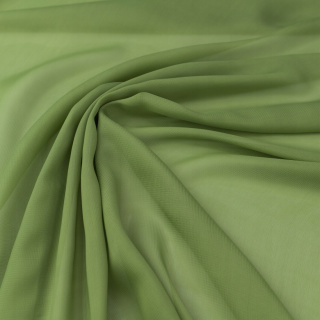 Lágy olívazöld sifon anyag mintázat nélkül 0,5m