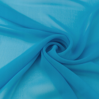 Tyrkizkék sima sifon anyag mintázat nélkül 0,5m