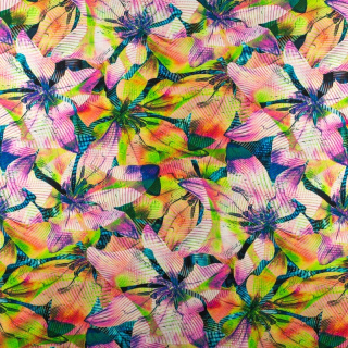 Rózsaszín virágmintás viszkóz anyag 100% viszkóz 0,5m