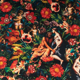 Anyag viszkóz twill színes sima virág minta 0,5m