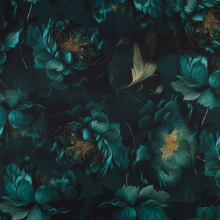 Anyag viszkóz twill zöld sima virág minta 0,5m