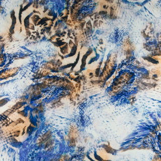 Kék-bézs viszkóz anyag 100% viszkóz 0,5m