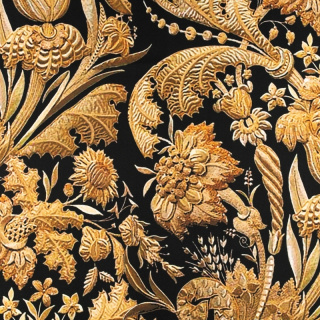 Lágy fekete viszkóz twill virágminta 0,5m