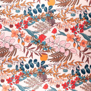 Lágy rózsaszínű viszkóz twill anyag sima virágos 0,5m