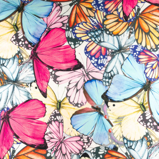 Lágy viszkóz twill színes pillangós minta 0,5m