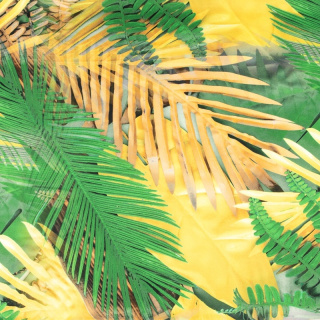 Lágy sárga viszkóz twill sima levelek minta 0,5m