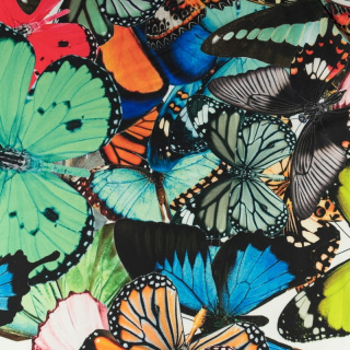 Lágy viszkóz twill színes pillangós minta 0,5m