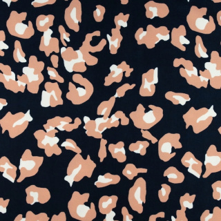 Anyag viszkóz twill tengerészkék sima leopárd 0,5m