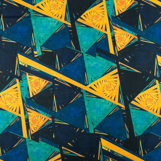 Látka viszkóz twill tengerészkék sima háromszögek 0,5m