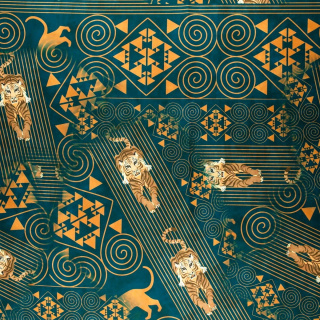 Anyag viszkóz twill zöld sima tigre 0,5m