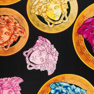 Látka viszkóz twill fekete sima olasz minta 0,5m